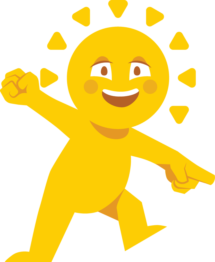 Play All Day Games sun mascot